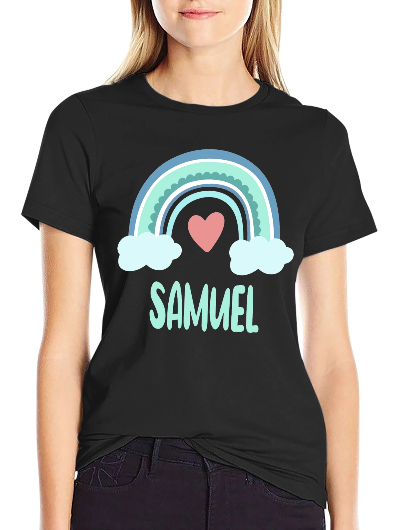 Personalized Samuel Rainbow Heart T-Shirt