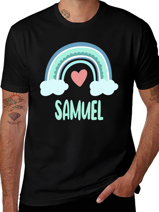 Personalized Samuel Rainbow Heart T-Shirt