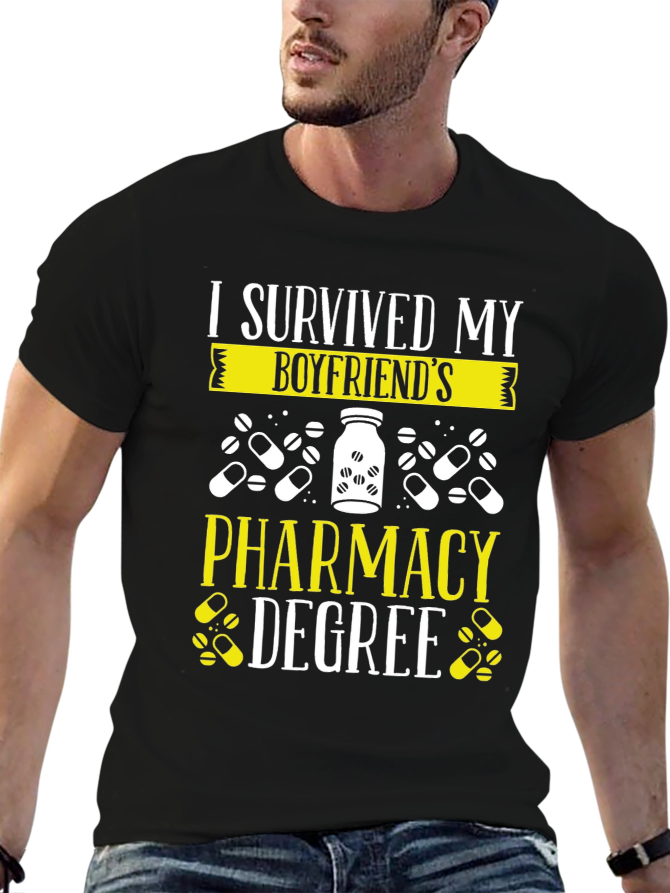 I Survived My Boyfriends Pharmacy Degree T-Shirt