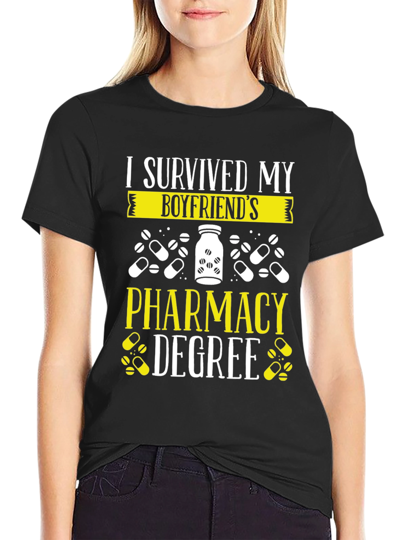 I Survived My Boyfriends Pharmacy Degree T-Shirt