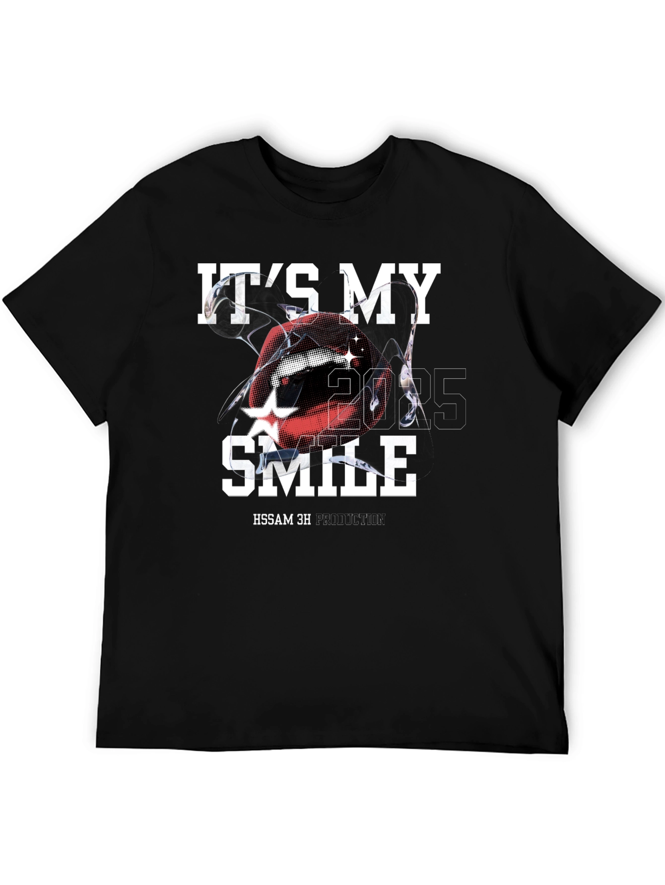 Its My Smile Graphic Print Crew Neck T-Shirt