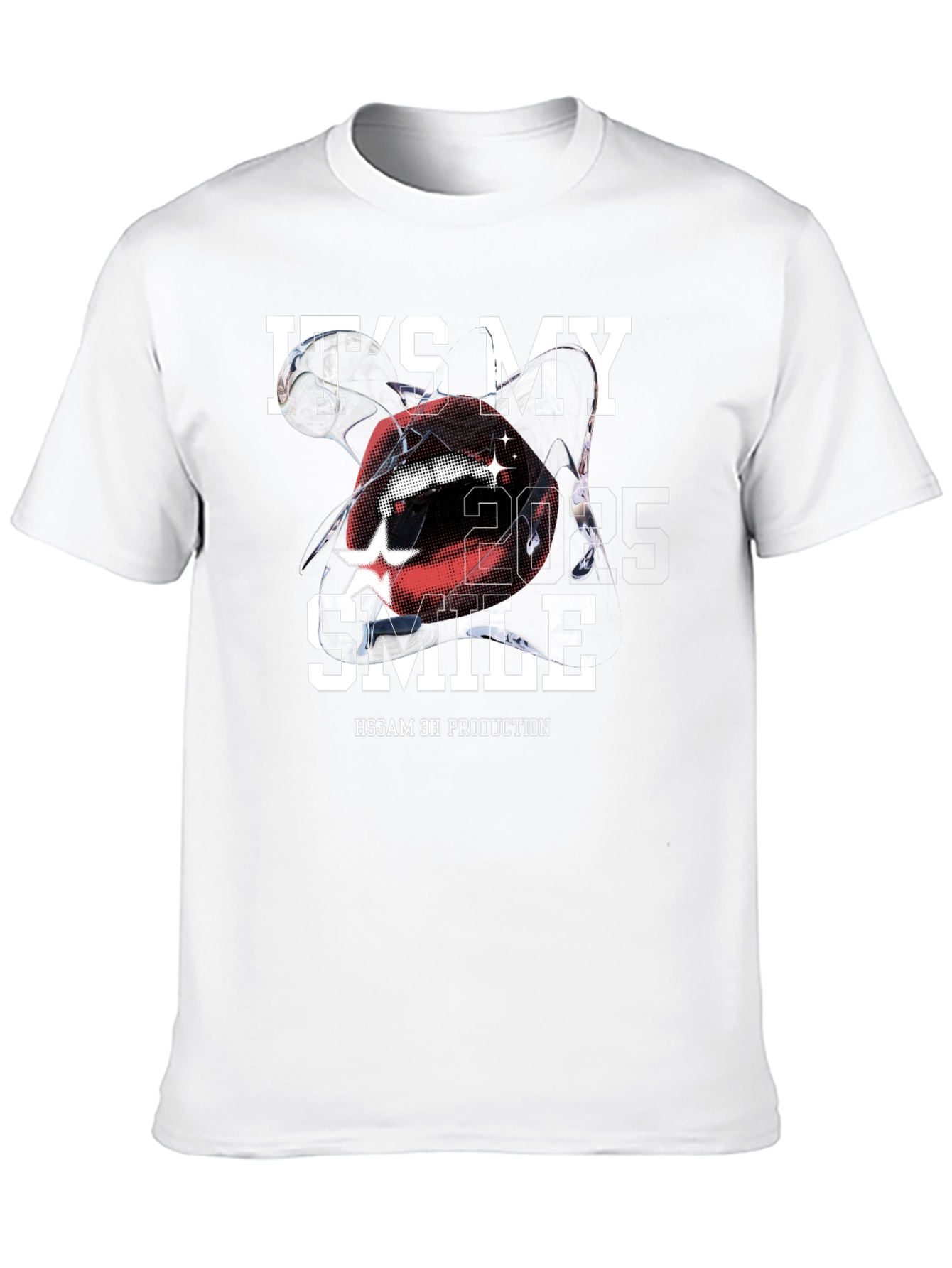 Its My Smile Graphic Print Crew Neck T-Shirt