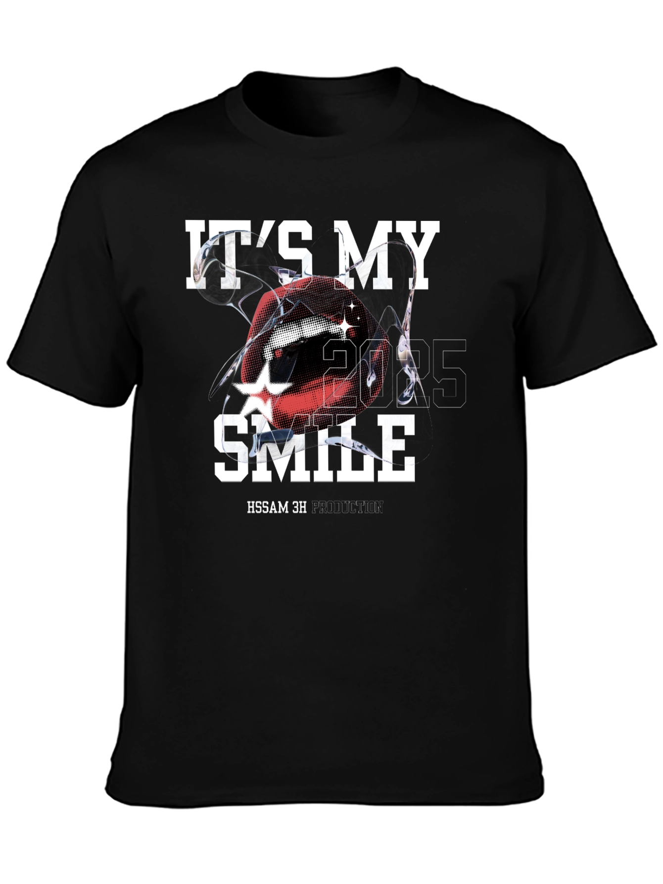 Its My Smile Graphic Print Crew Neck T-Shirt