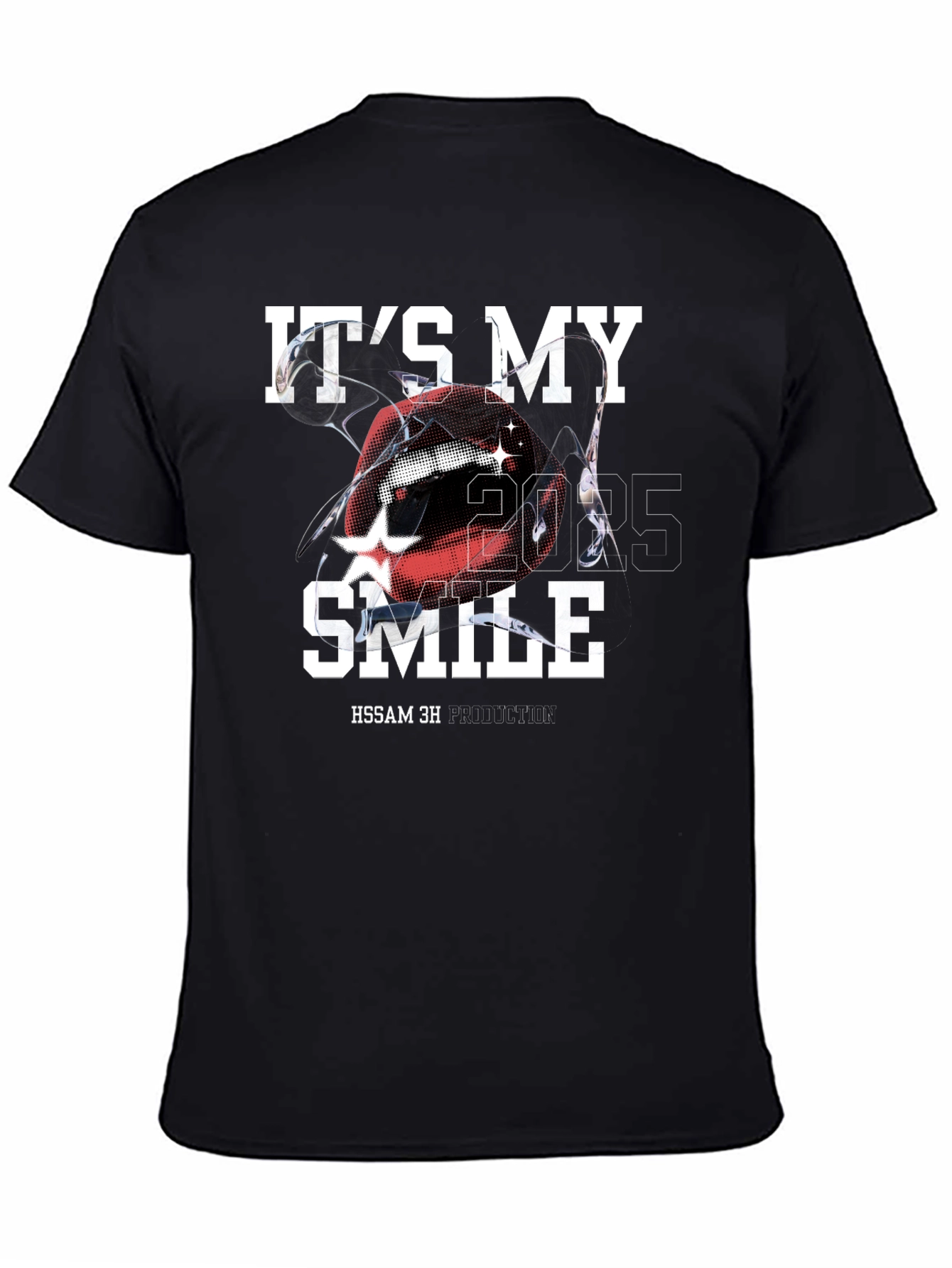 Its My Smile Graphic Print Crew Neck T-Shirt
