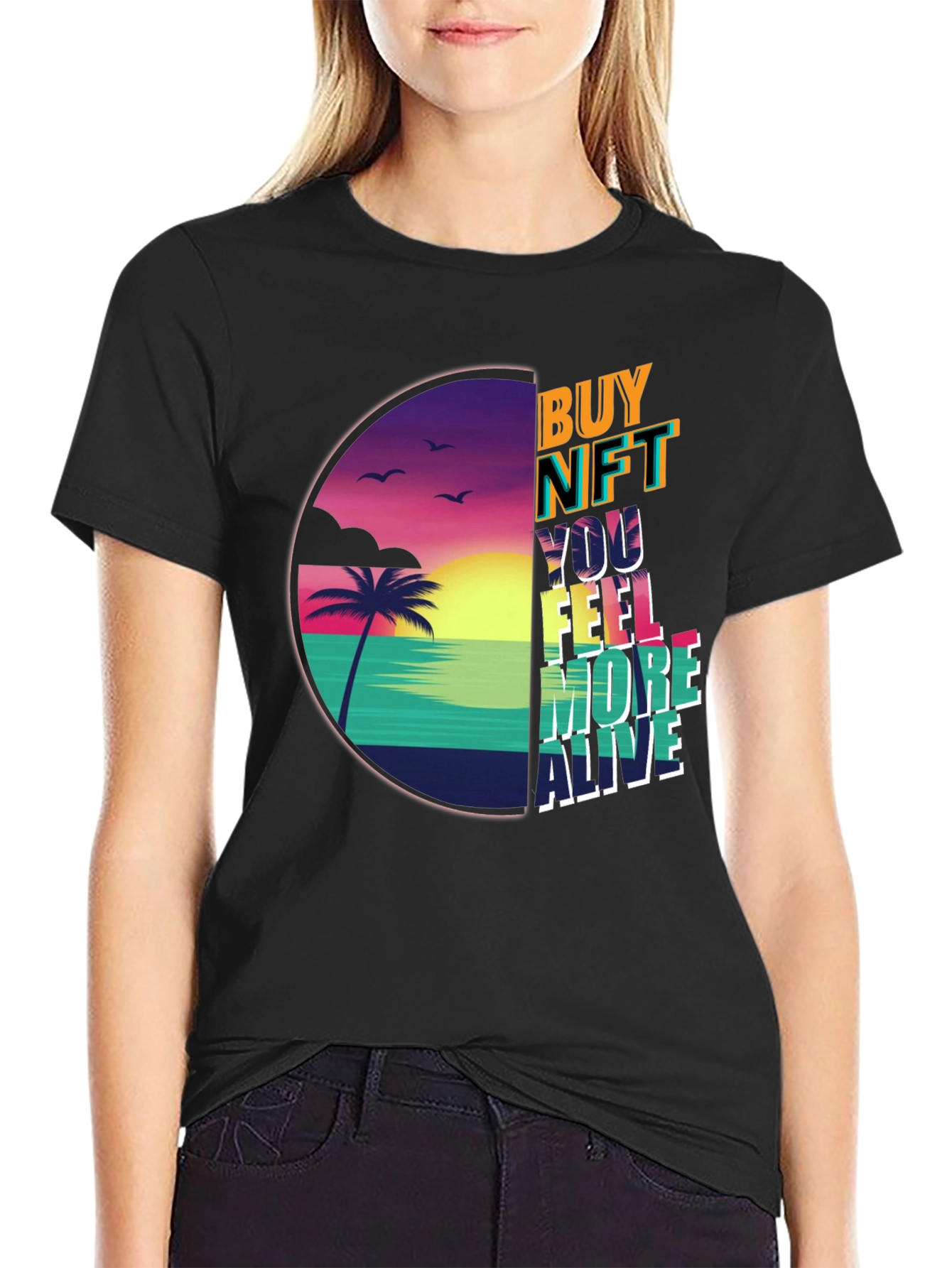 Buy NFT T-Shirt: Beach Vibes & Crypto Style