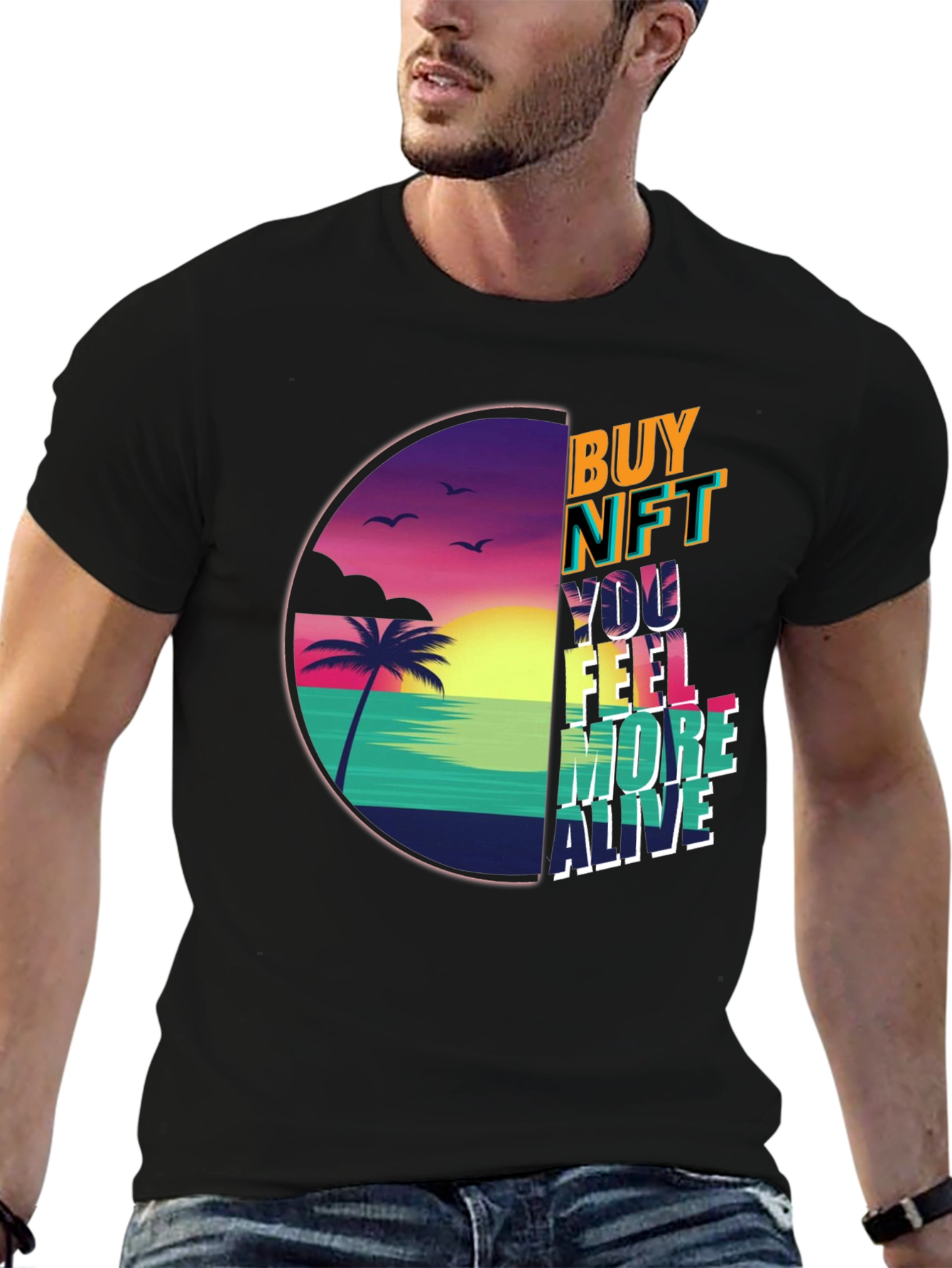 Buy NFT T-Shirt: Beach Vibes & Crypto Style