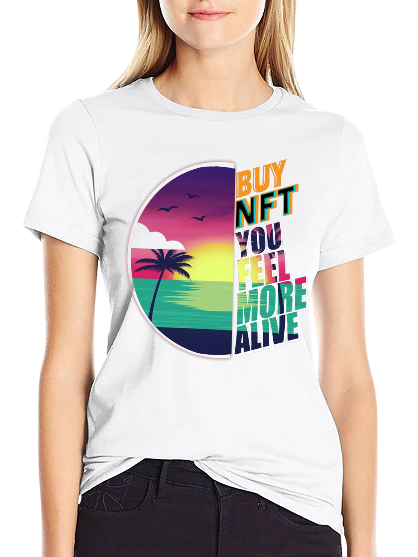 Buy NFT T-Shirt: Beach Vibes & Crypto Style