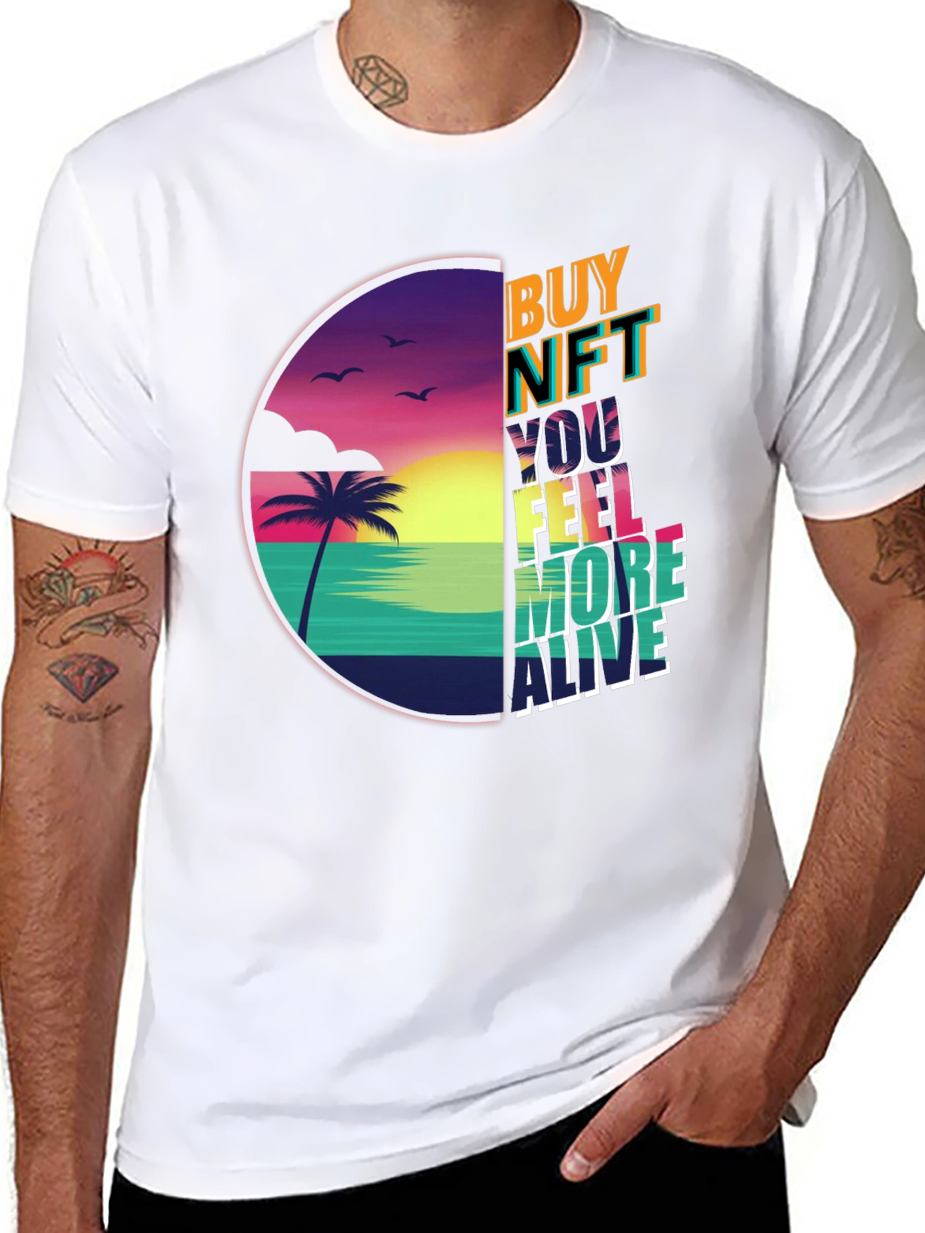 Buy NFT T-Shirt: Beach Vibes & Crypto Style