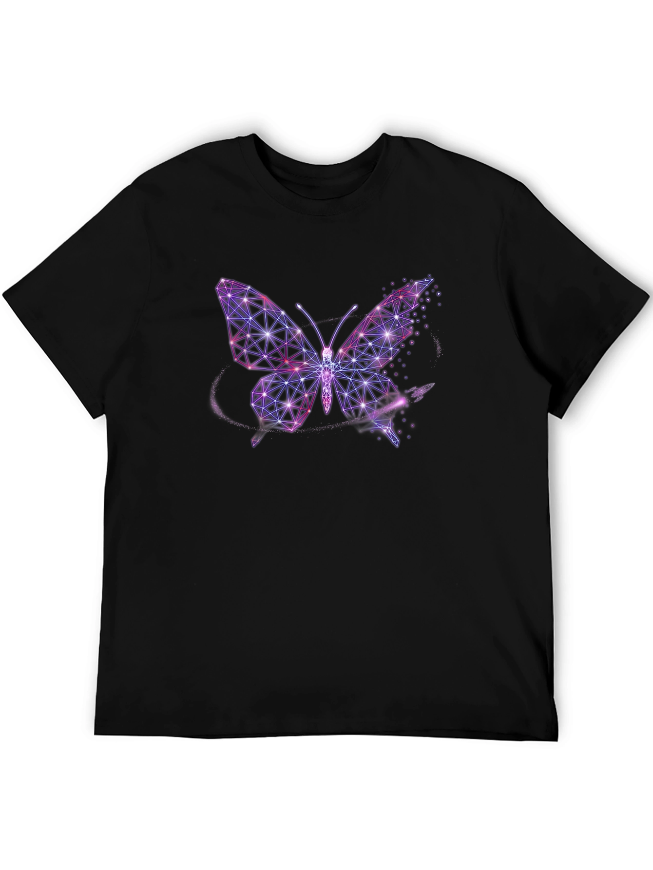 Geometric Butterfly Graphic Tee - Stylish Black T-Shirt