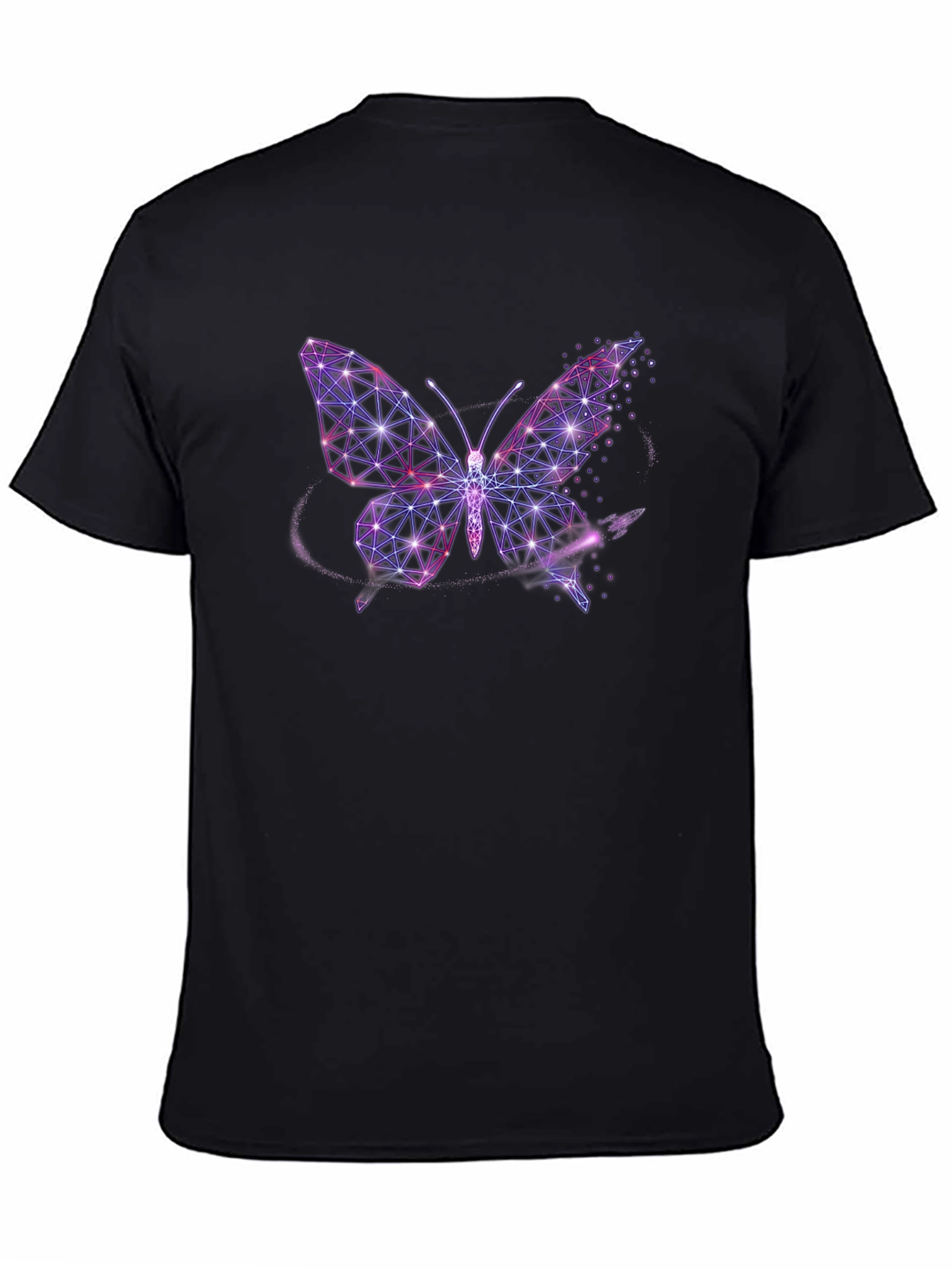 Geometric Butterfly Graphic Tee - Stylish Black T-Shirt