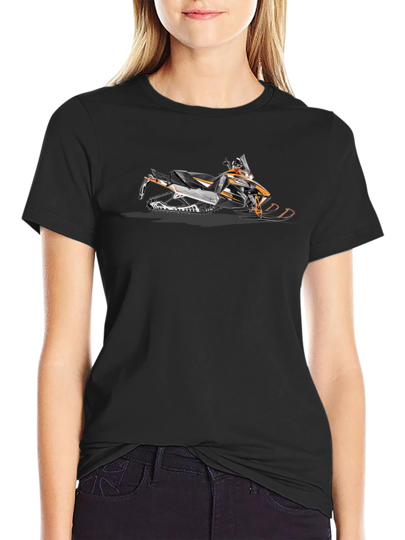Snowmobile Graphic T-Shirt - Ride the Powder!
