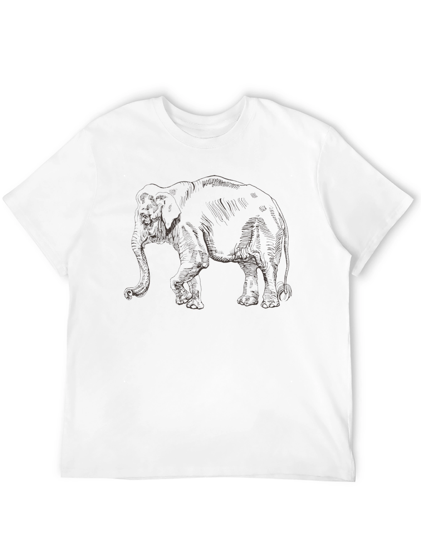 Elephant Sketch Graphic Tee - Cool Animal Shirt