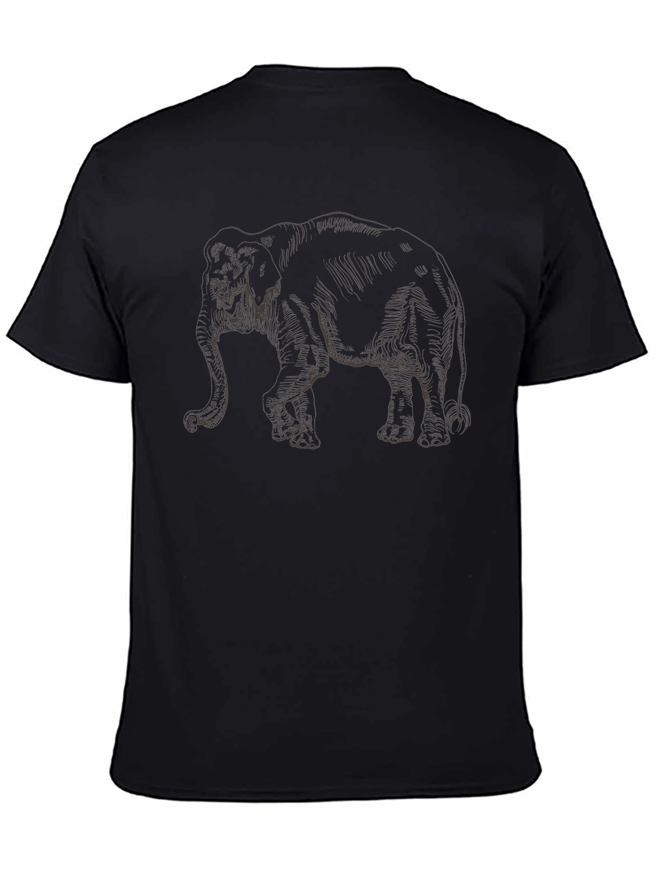 Elephant Sketch Graphic Tee - Cool Animal Shirt