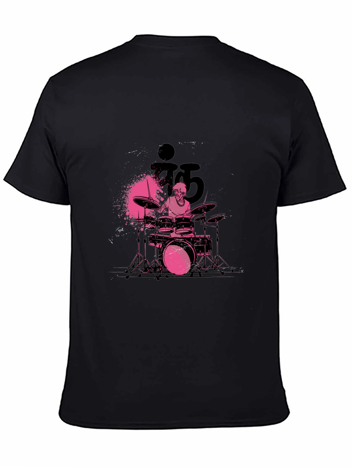 Drummer Graphic Print Crew Neck T-Shirt