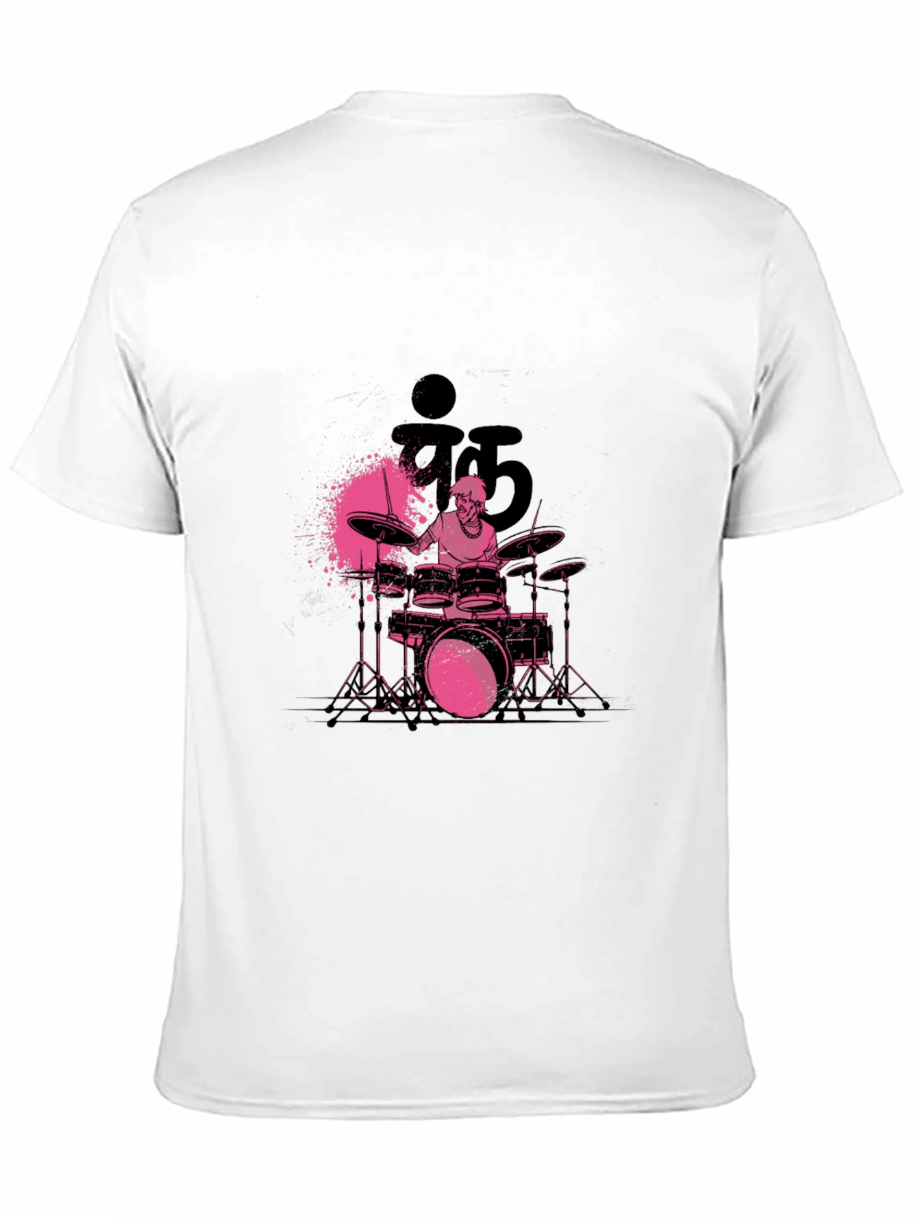 Drummer Graphic Print Crew Neck T-Shirt