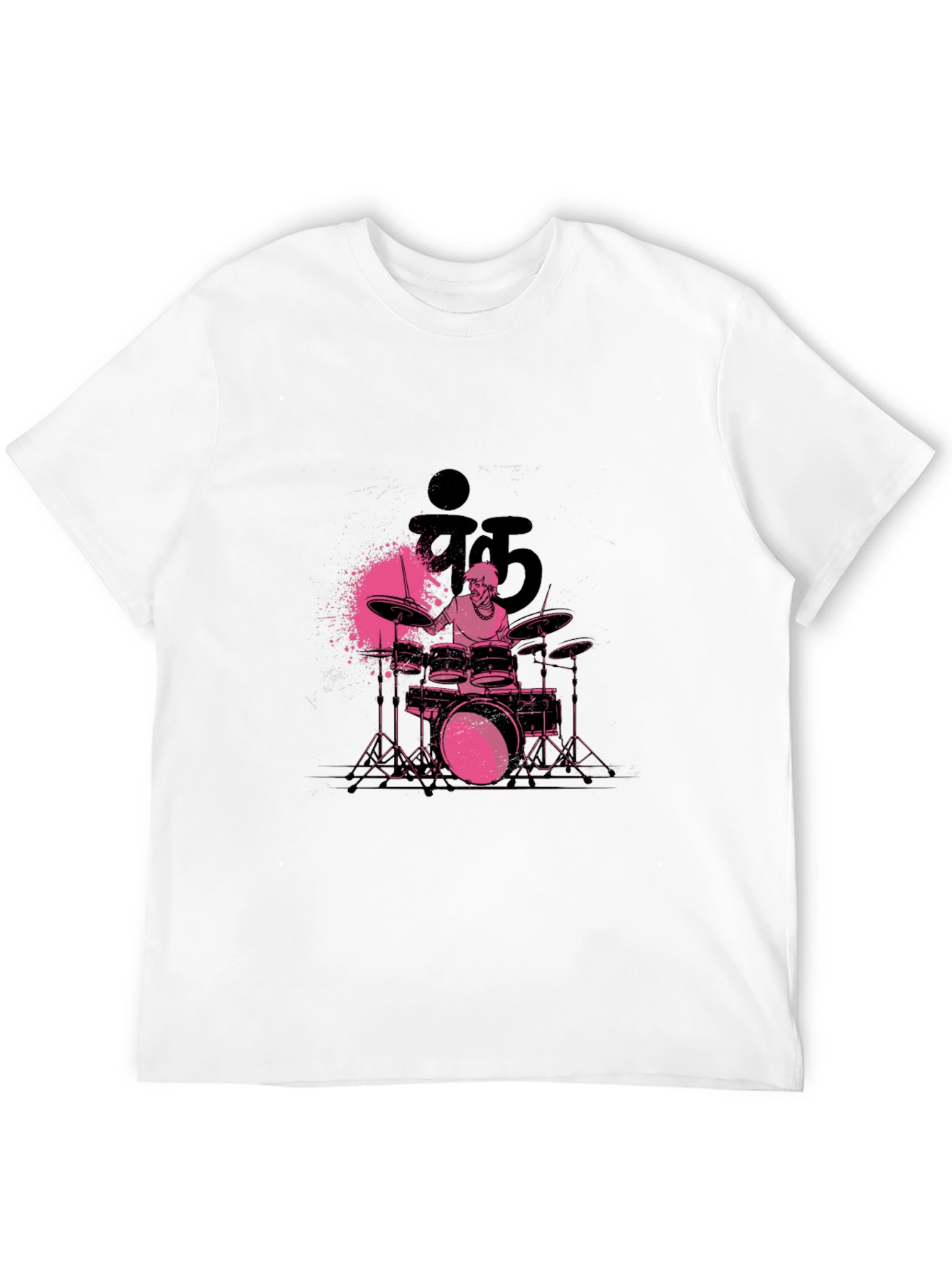 Drummer Graphic Print Crew Neck T-Shirt