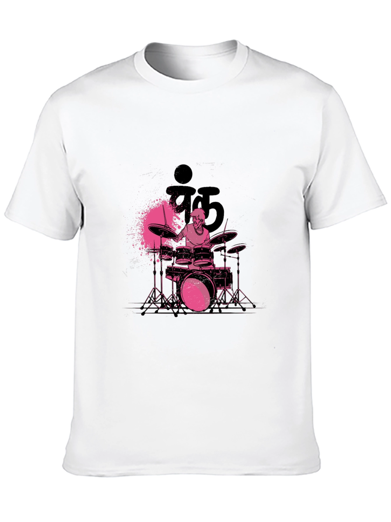 Drummer Graphic Print Crew Neck T-Shirt