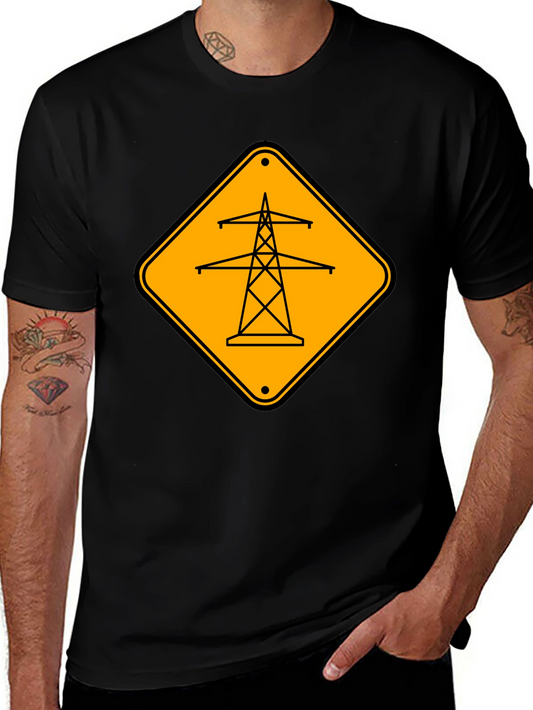High Voltage Warning Sign Black T-Shirt