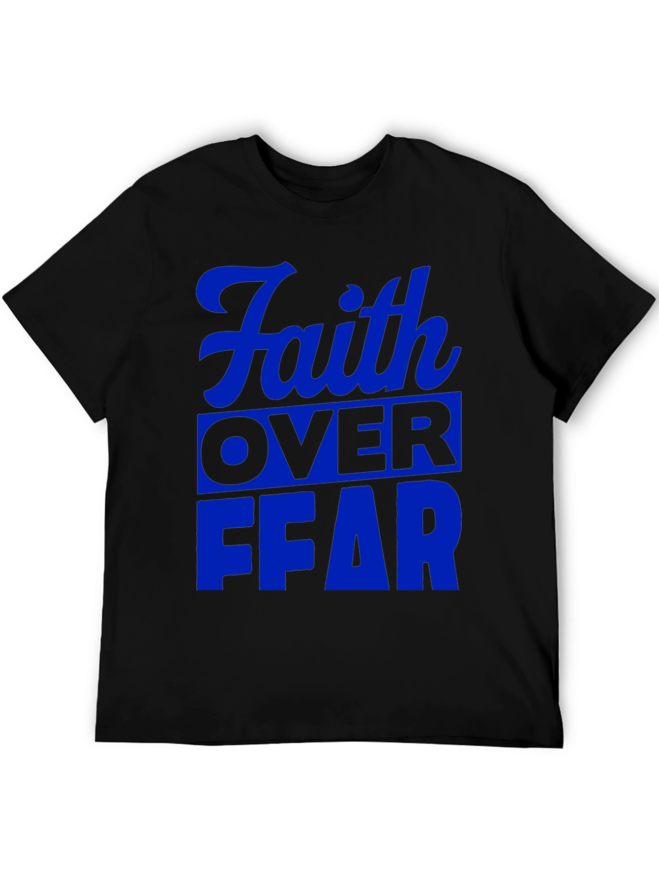 Faith Over Fear Graphic T-Shirt - Blue Print
