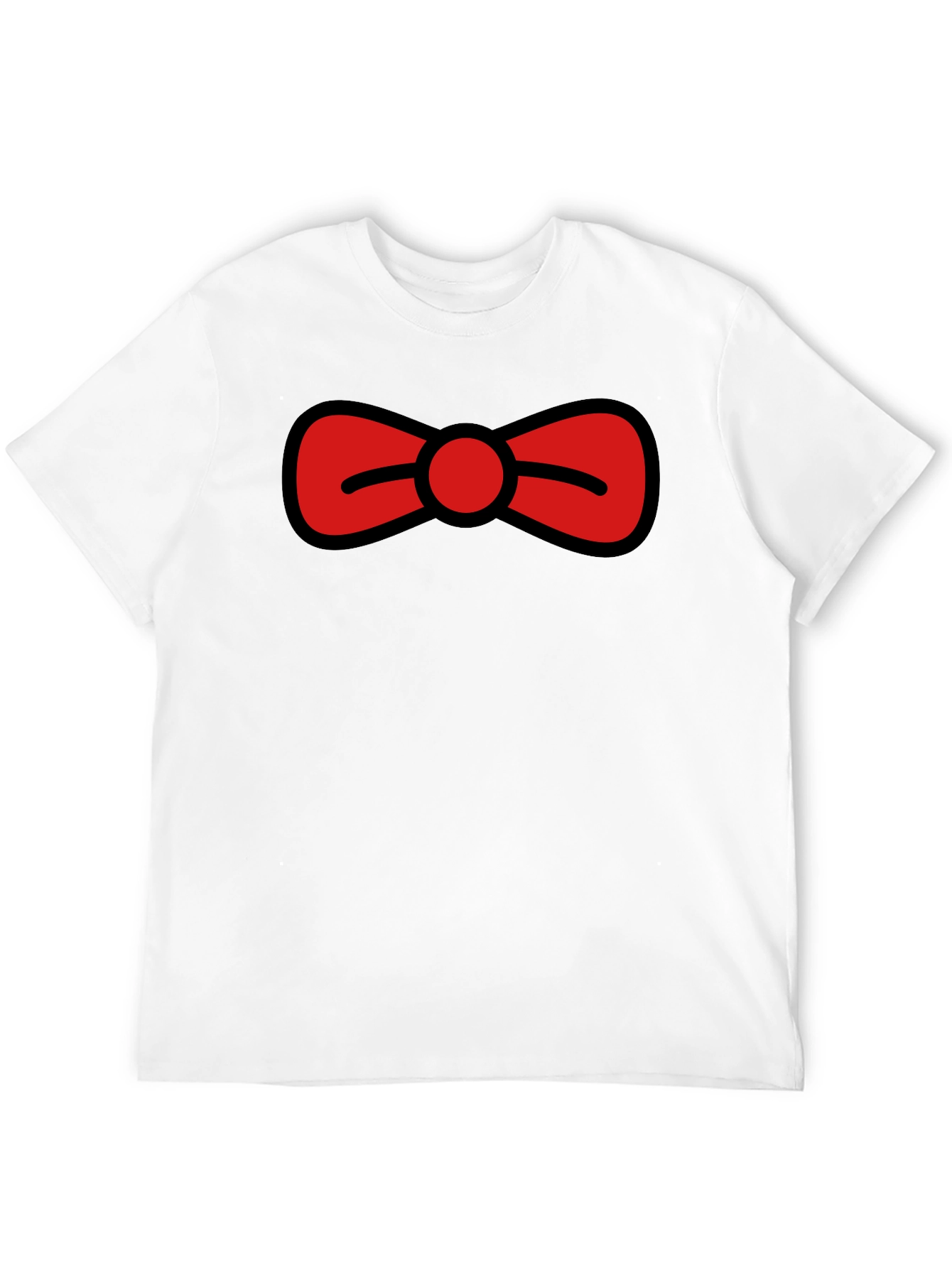 Bow Tie Graphic Tee - Black Casual T-Shirt