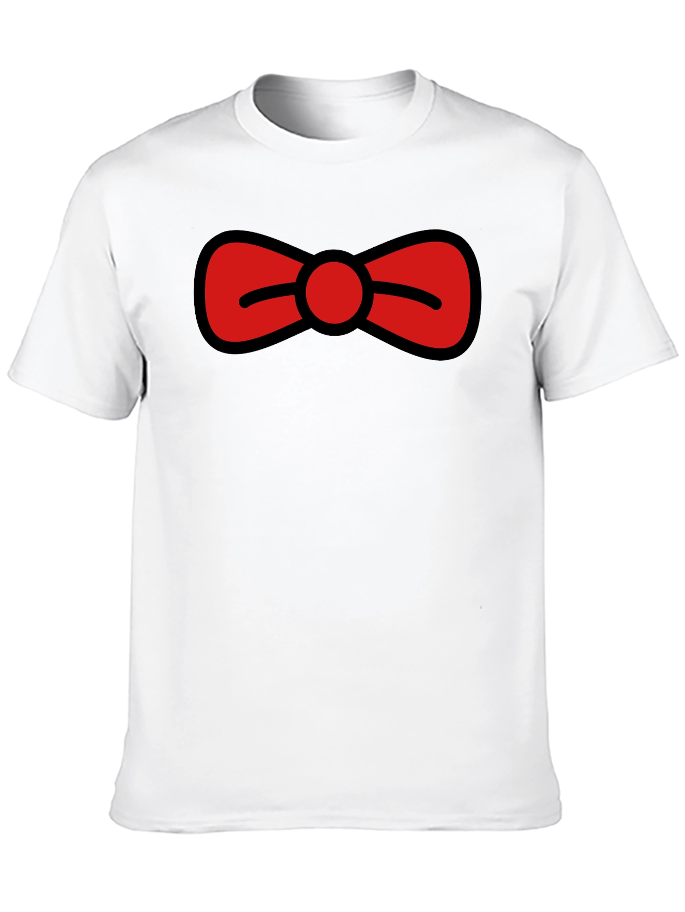 Bow Tie Graphic Tee - Black Casual T-Shirt
