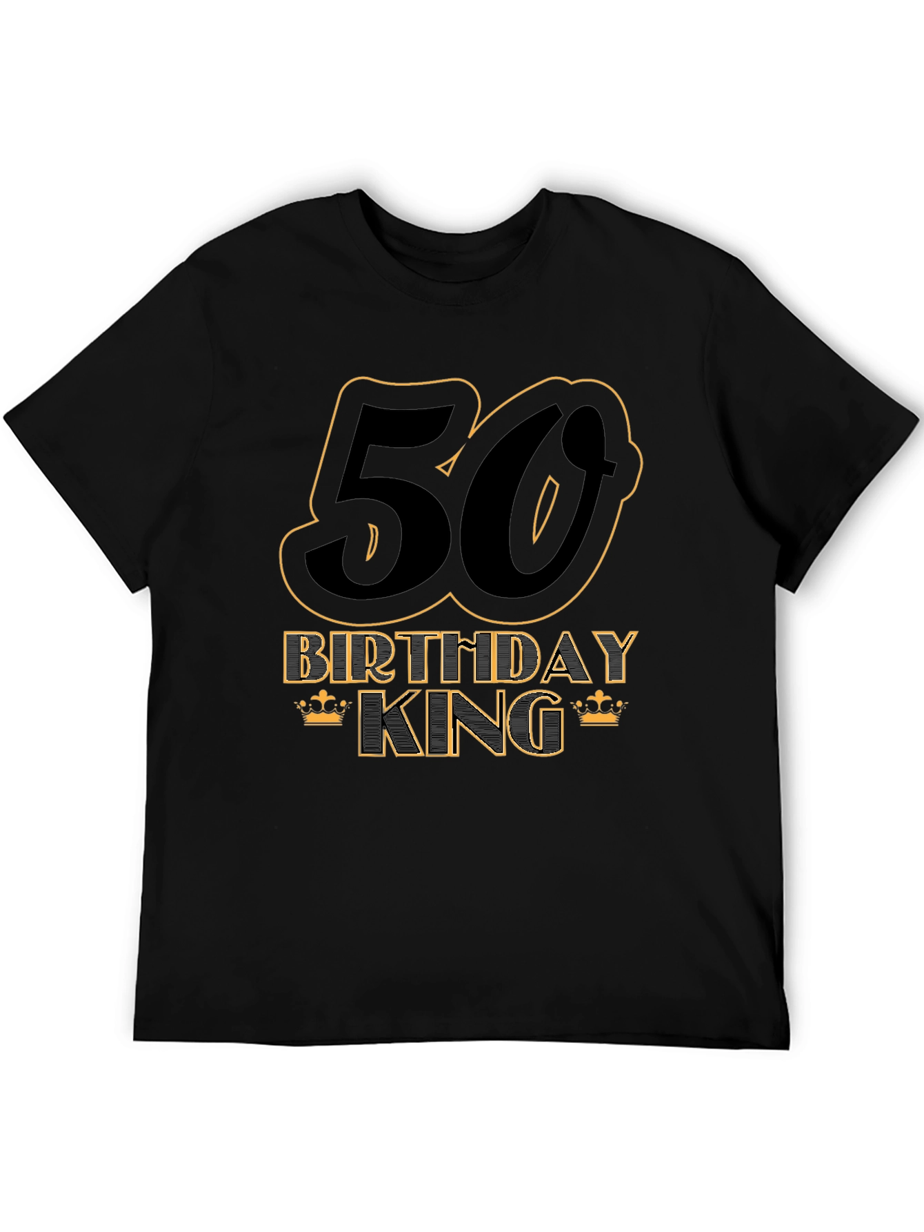 50th Birthday King Black T-Shirt