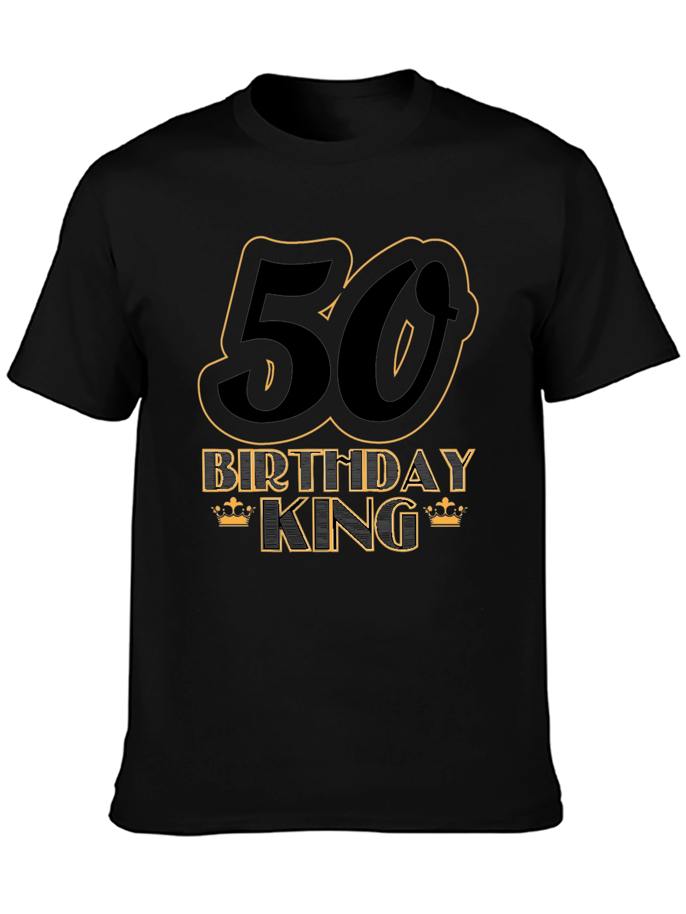50th Birthday King Black T-Shirt