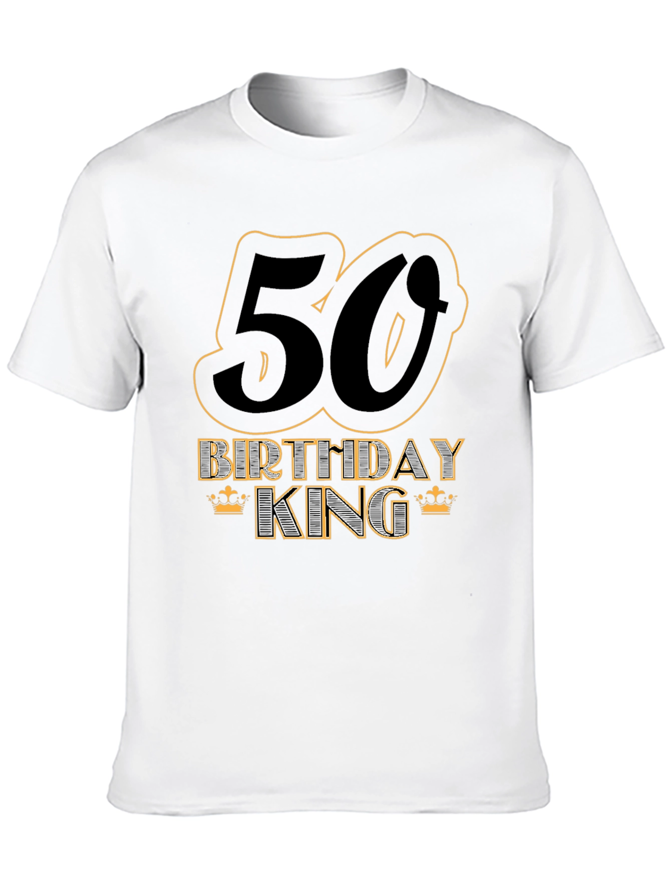 50th Birthday King Black T-Shirt
