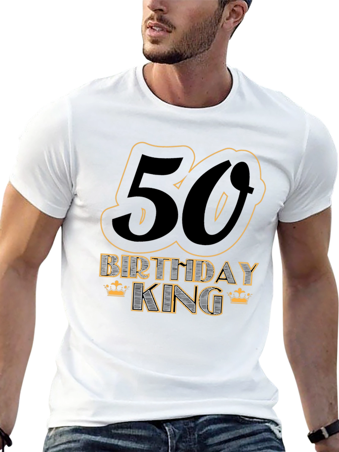50th Birthday King Black T-Shirt