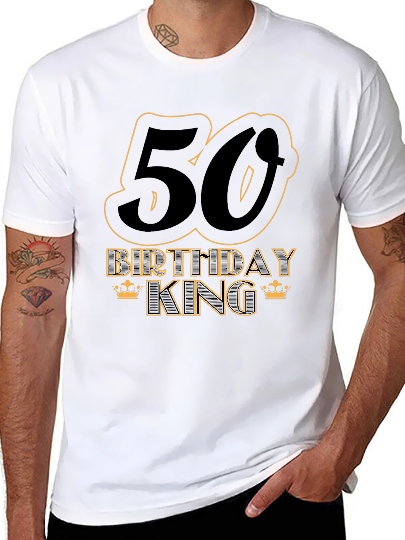 50th Birthday King Black T-Shirt
