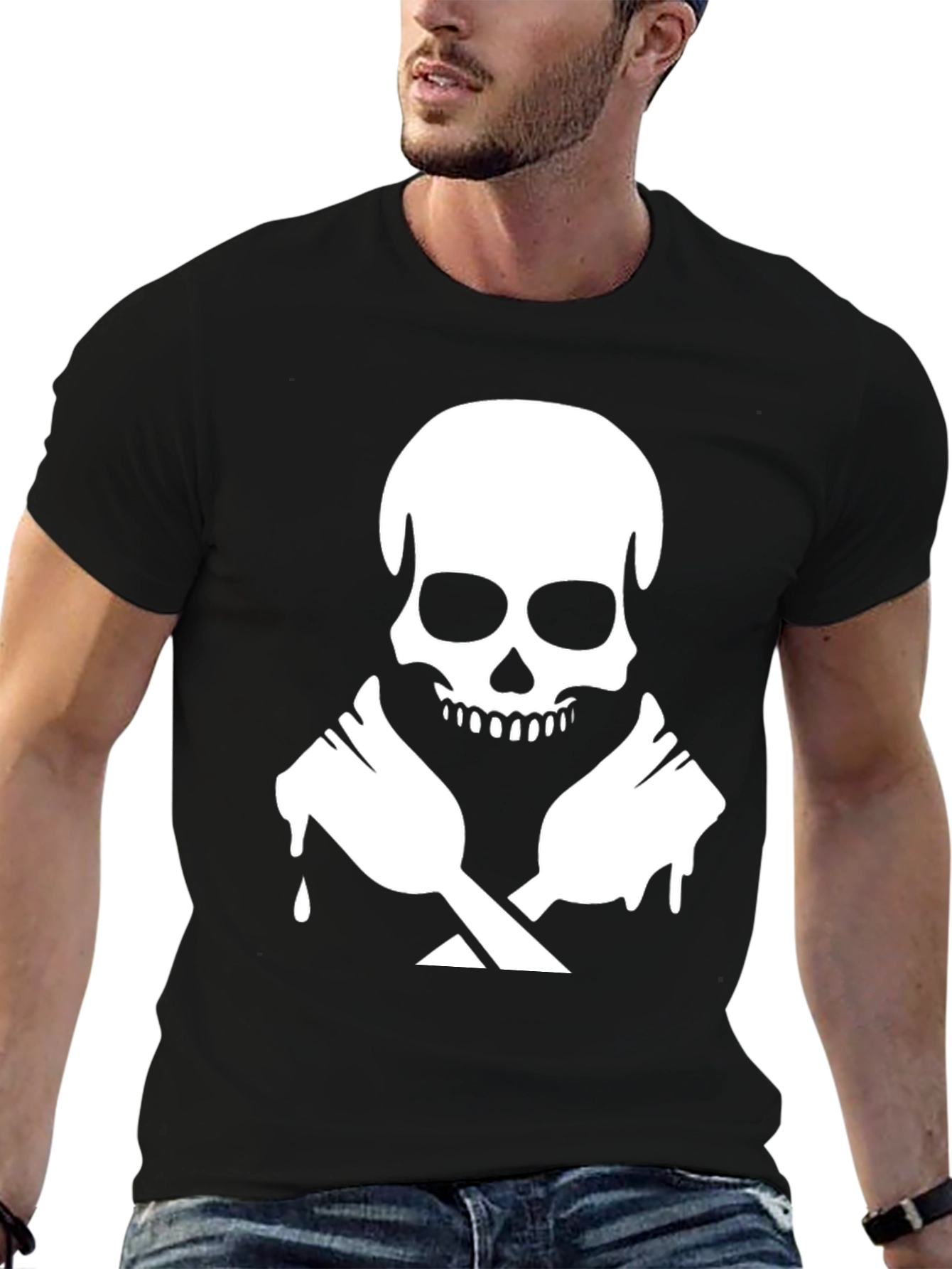 Skull & Crossed Spoons Graphic T-Shirt