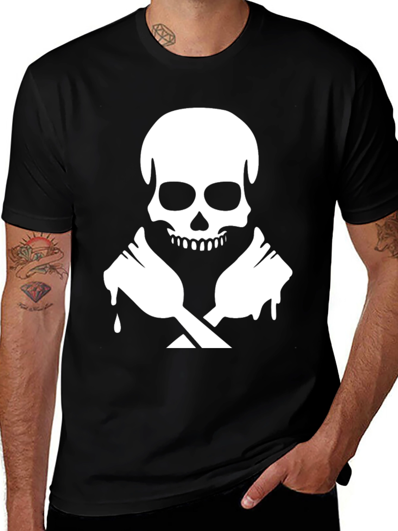 Skull & Crossed Spoons Graphic T-Shirt