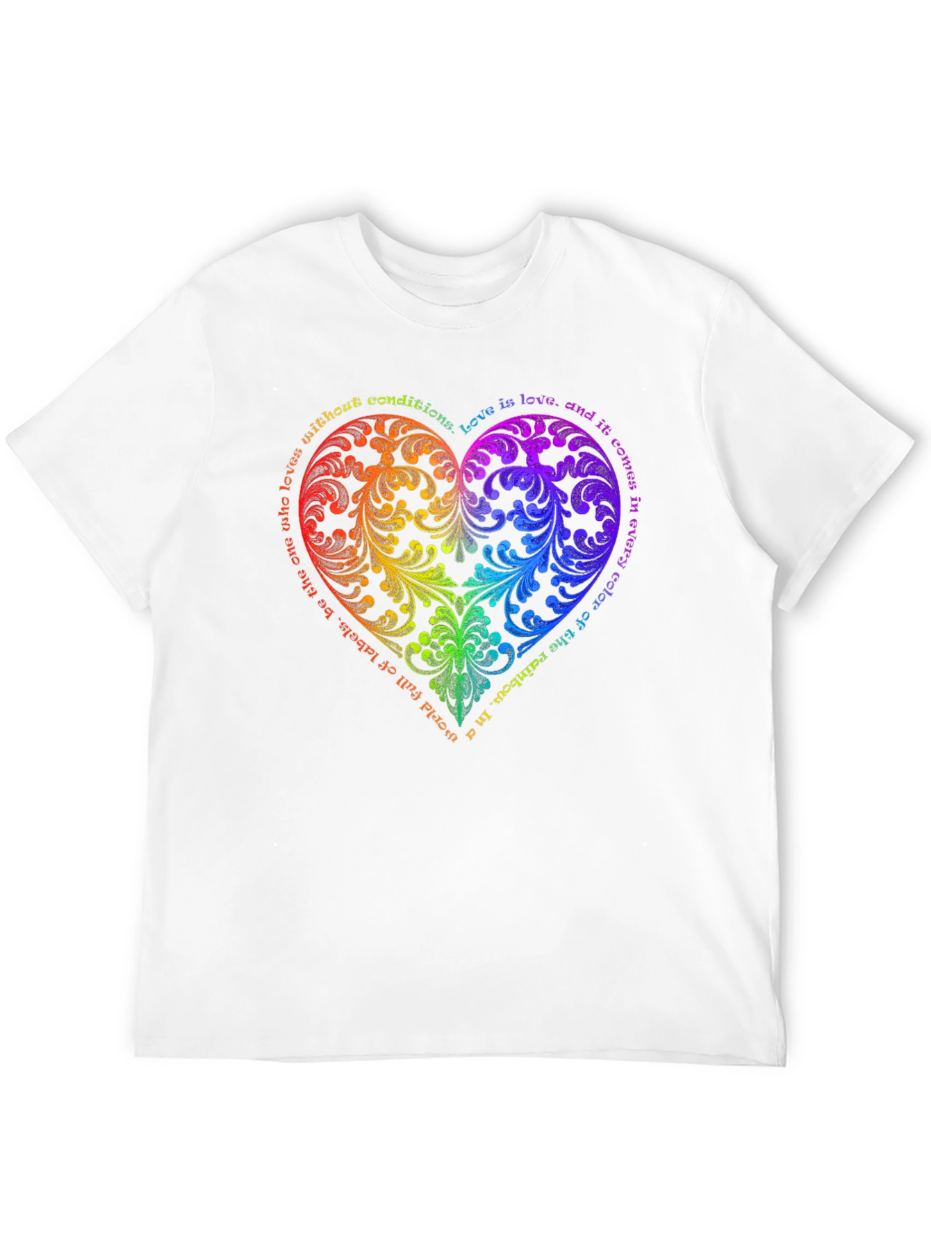 Rainbow Love Heart Graphic T-Shirt