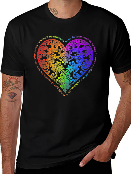 Rainbow Love Heart Graphic T-Shirt