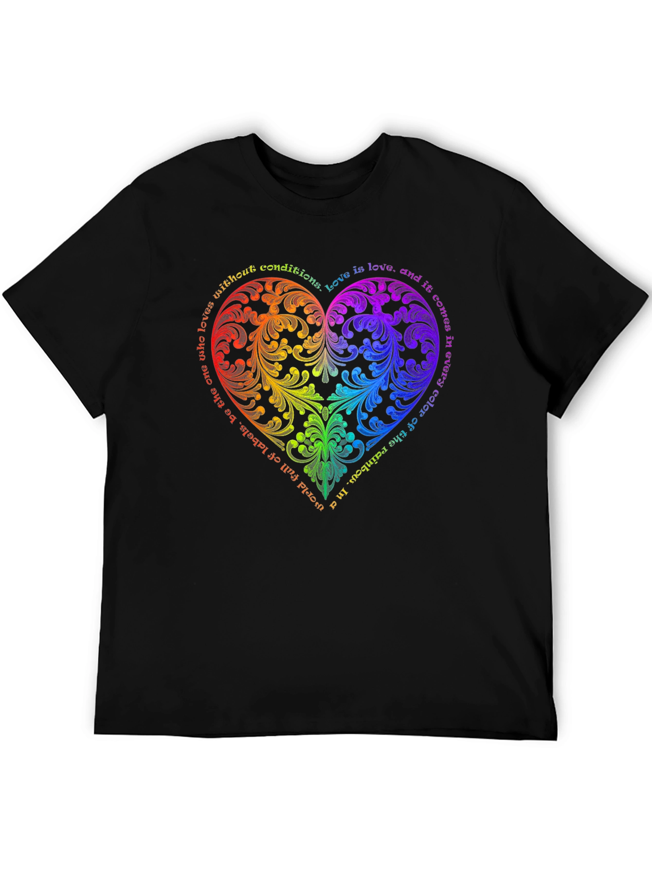 Rainbow Love Heart Graphic T-Shirt