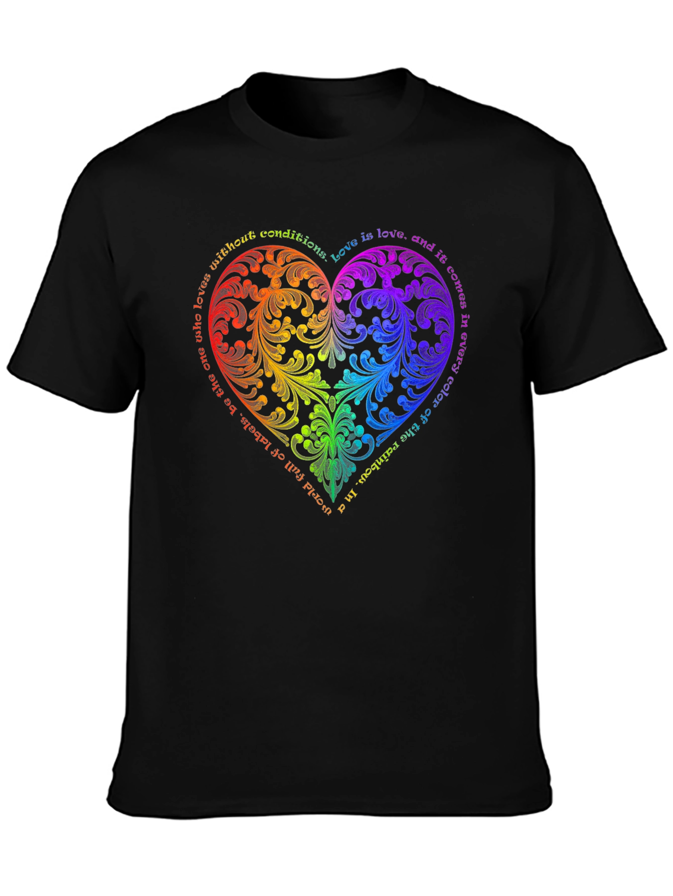 Rainbow Love Heart Graphic T-Shirt