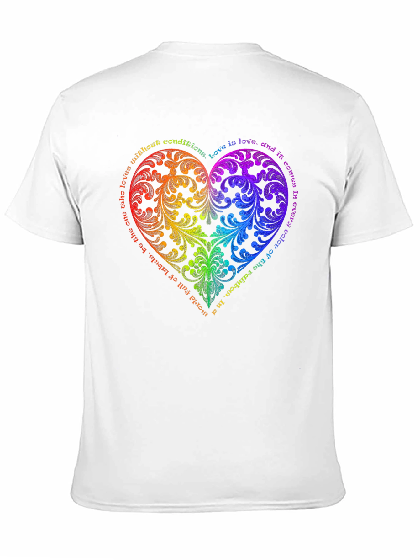Rainbow Love Heart Graphic T-Shirt