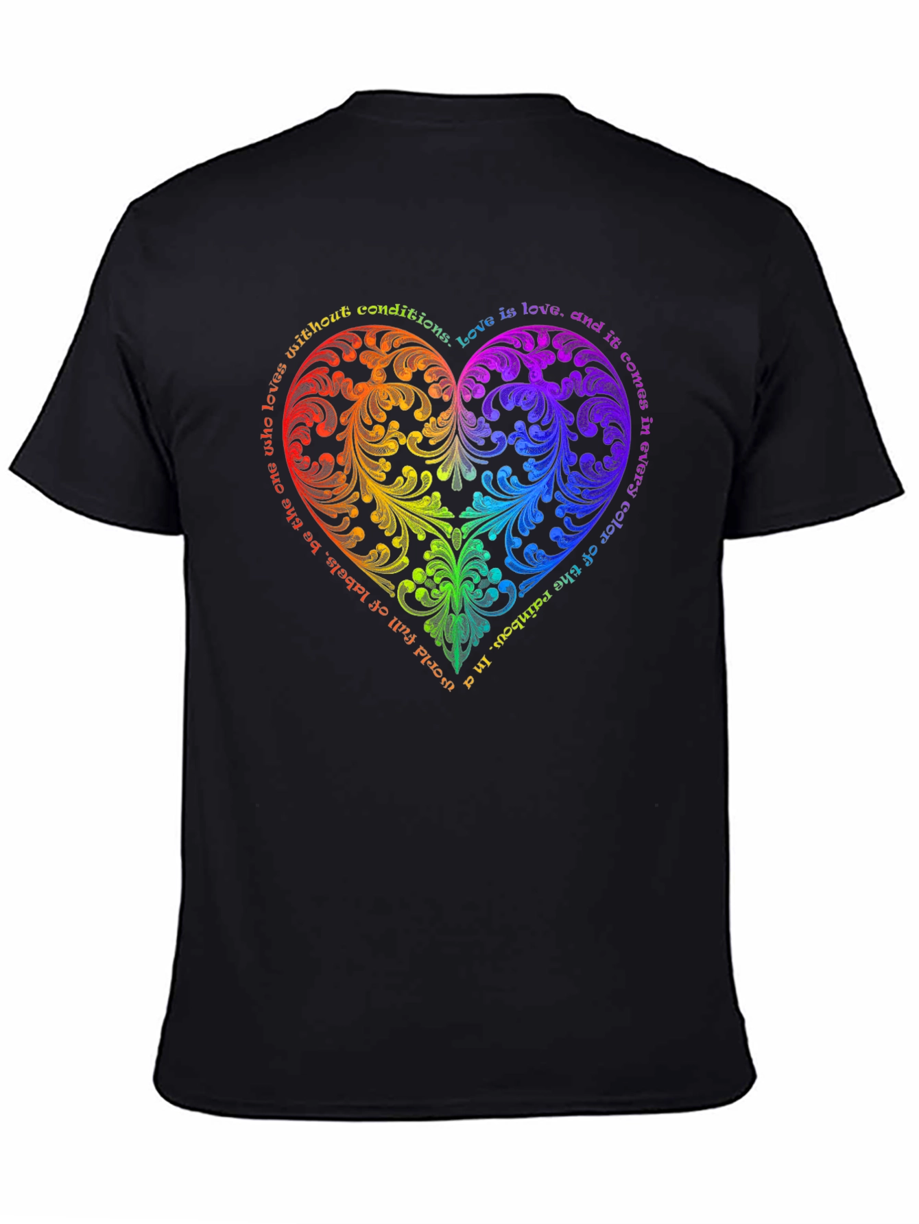 Rainbow Love Heart Graphic T-Shirt