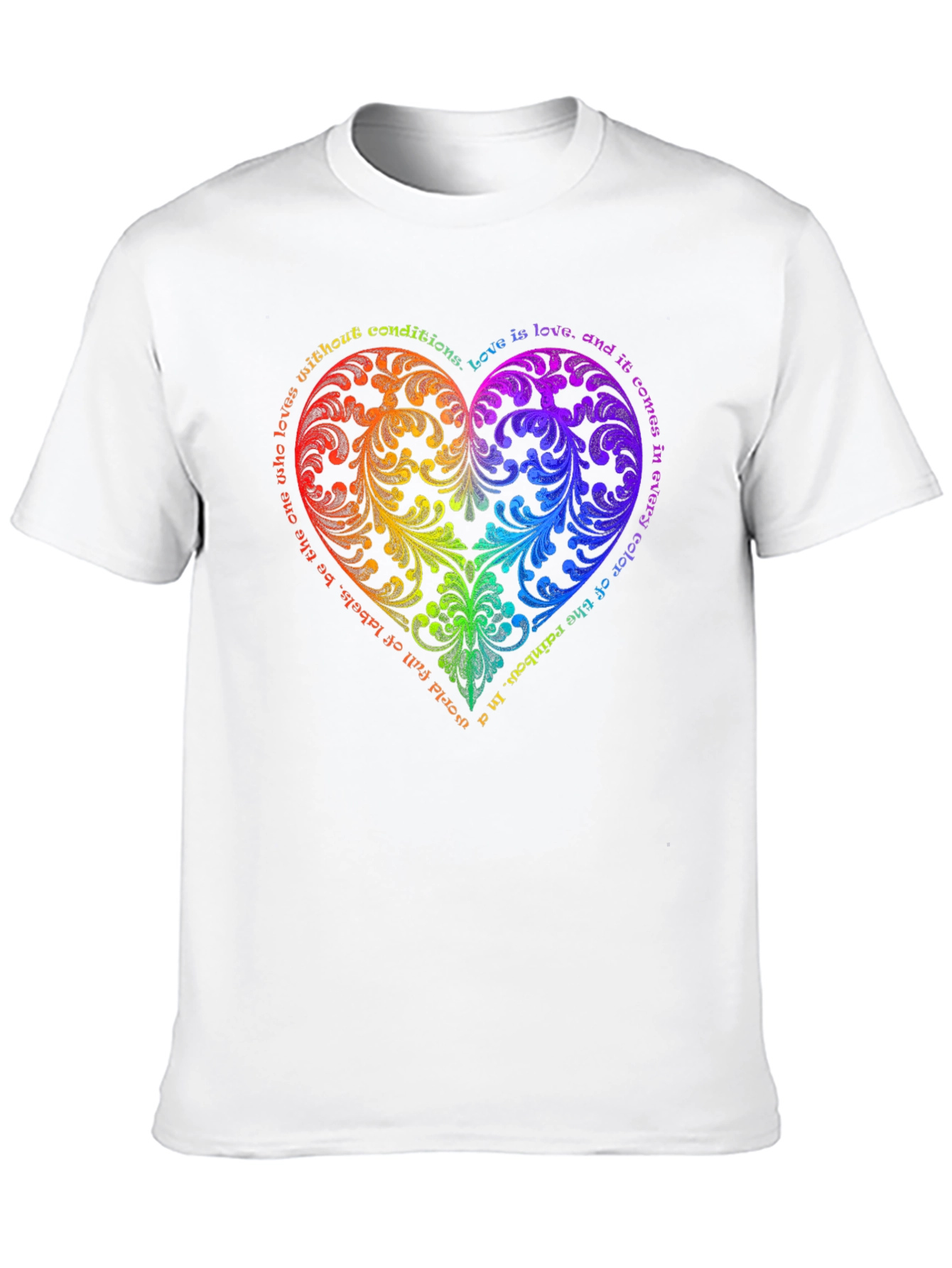 Rainbow Love Heart Graphic T-Shirt