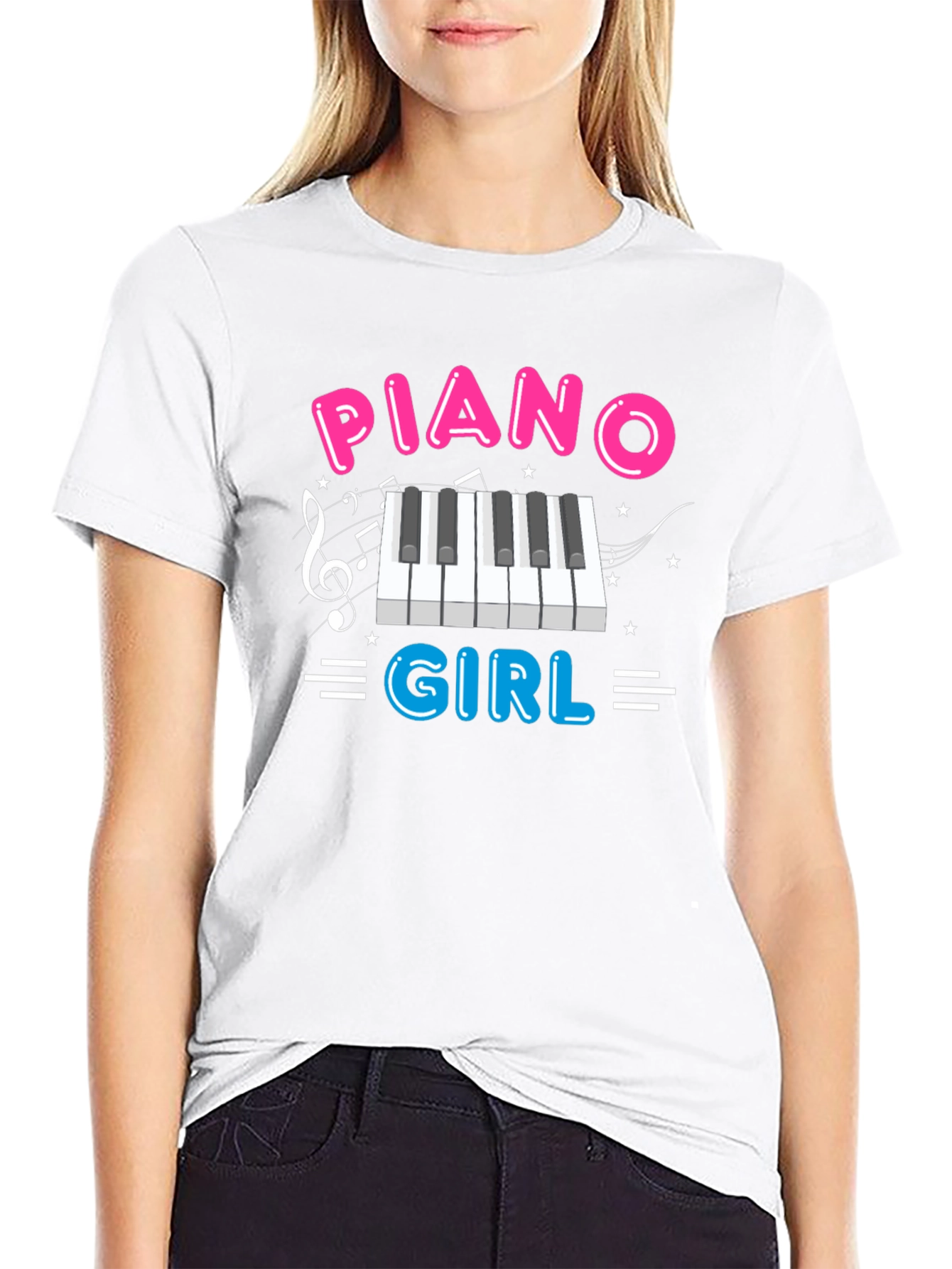 Piano Girl T-Shirt - Music Lover Tee