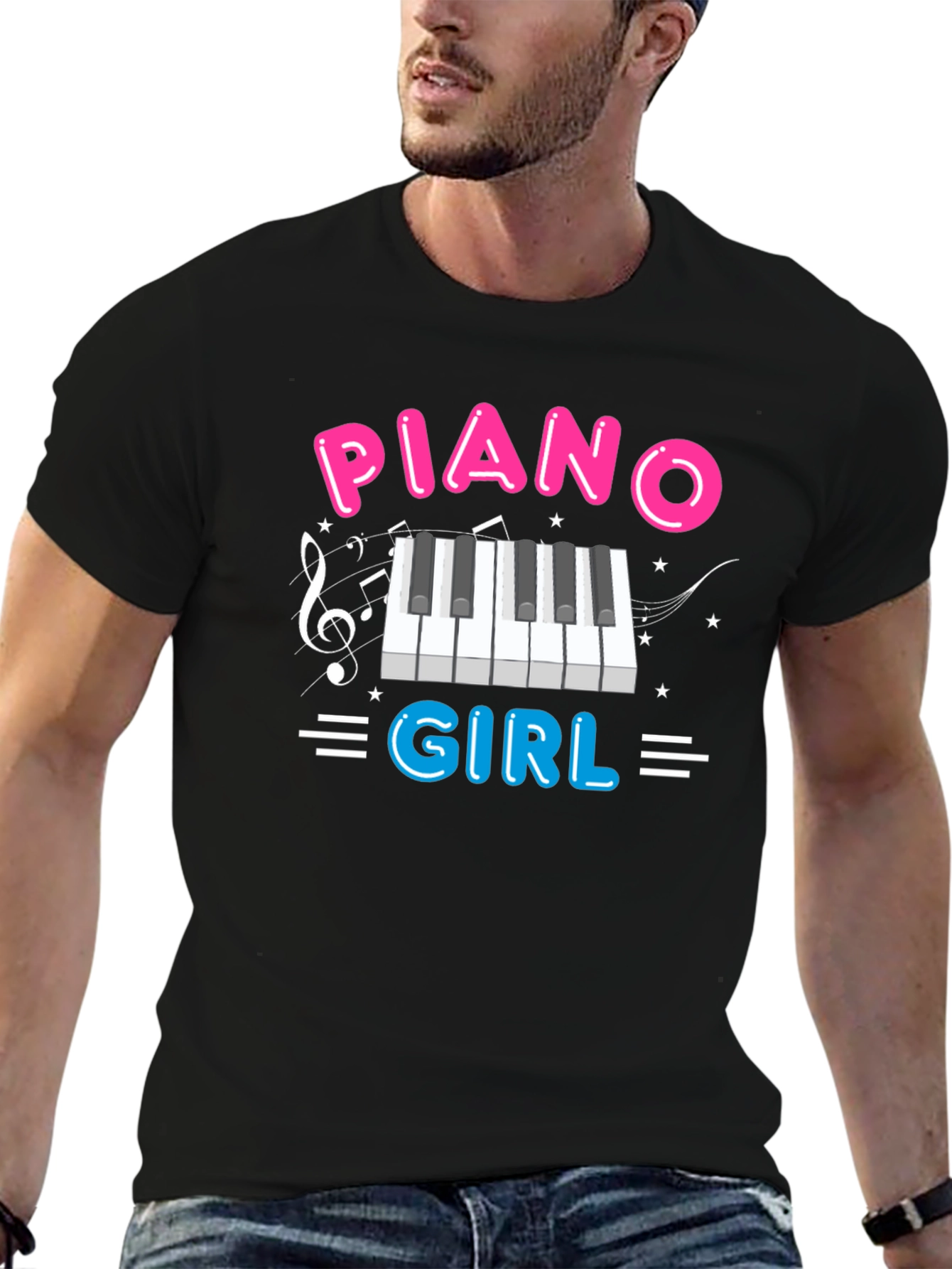 Piano Girl T-Shirt - Music Lover Tee
