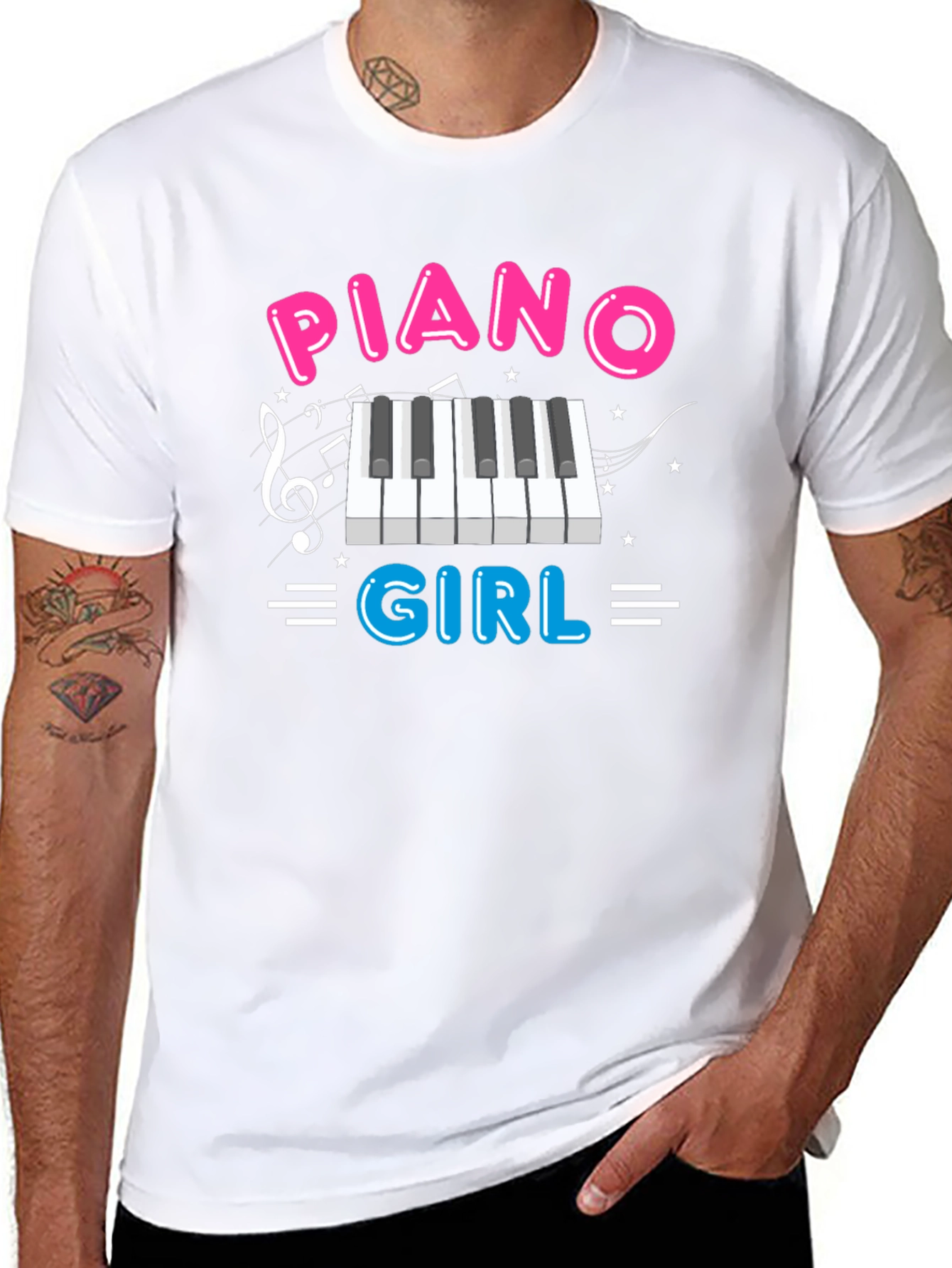 Piano Girl T-Shirt - Music Lover Tee
