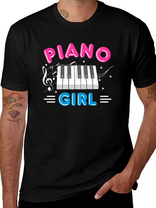 Piano Girl T-Shirt - Music Lover Tee