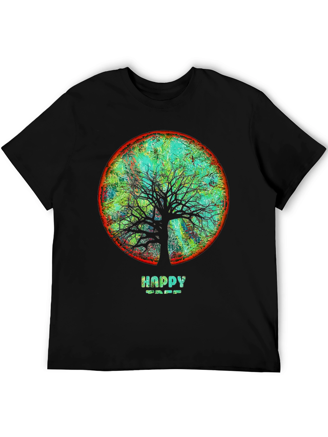 Happy Tree Graphic Tee - Round Design