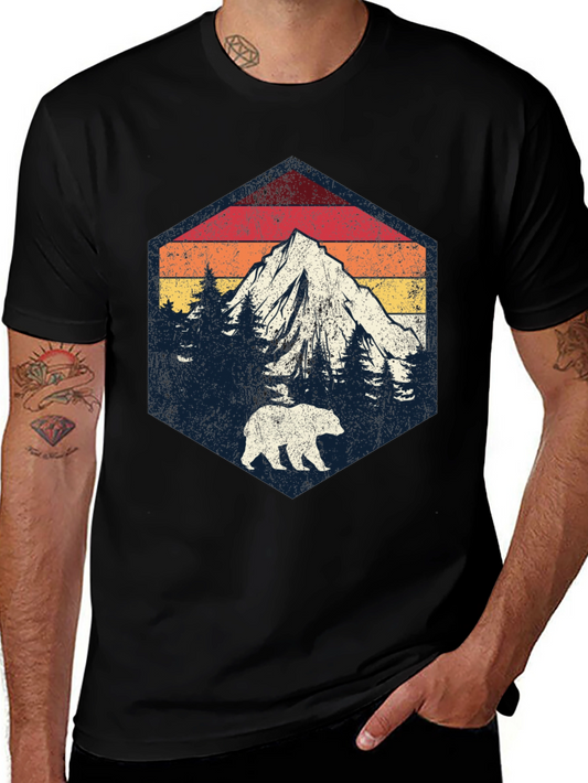 Retro Mountain Bear Graphic Tee