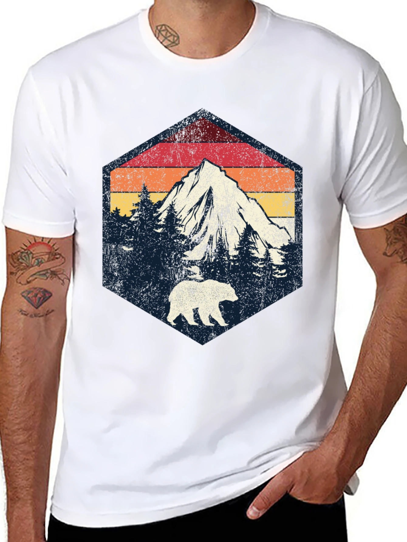 Retro Mountain Bear Graphic Tee