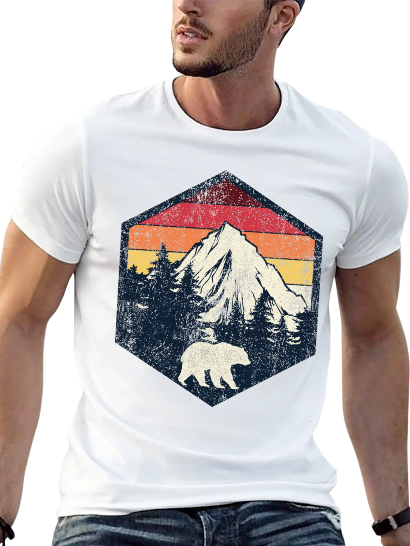 Retro Mountain Bear Graphic Tee