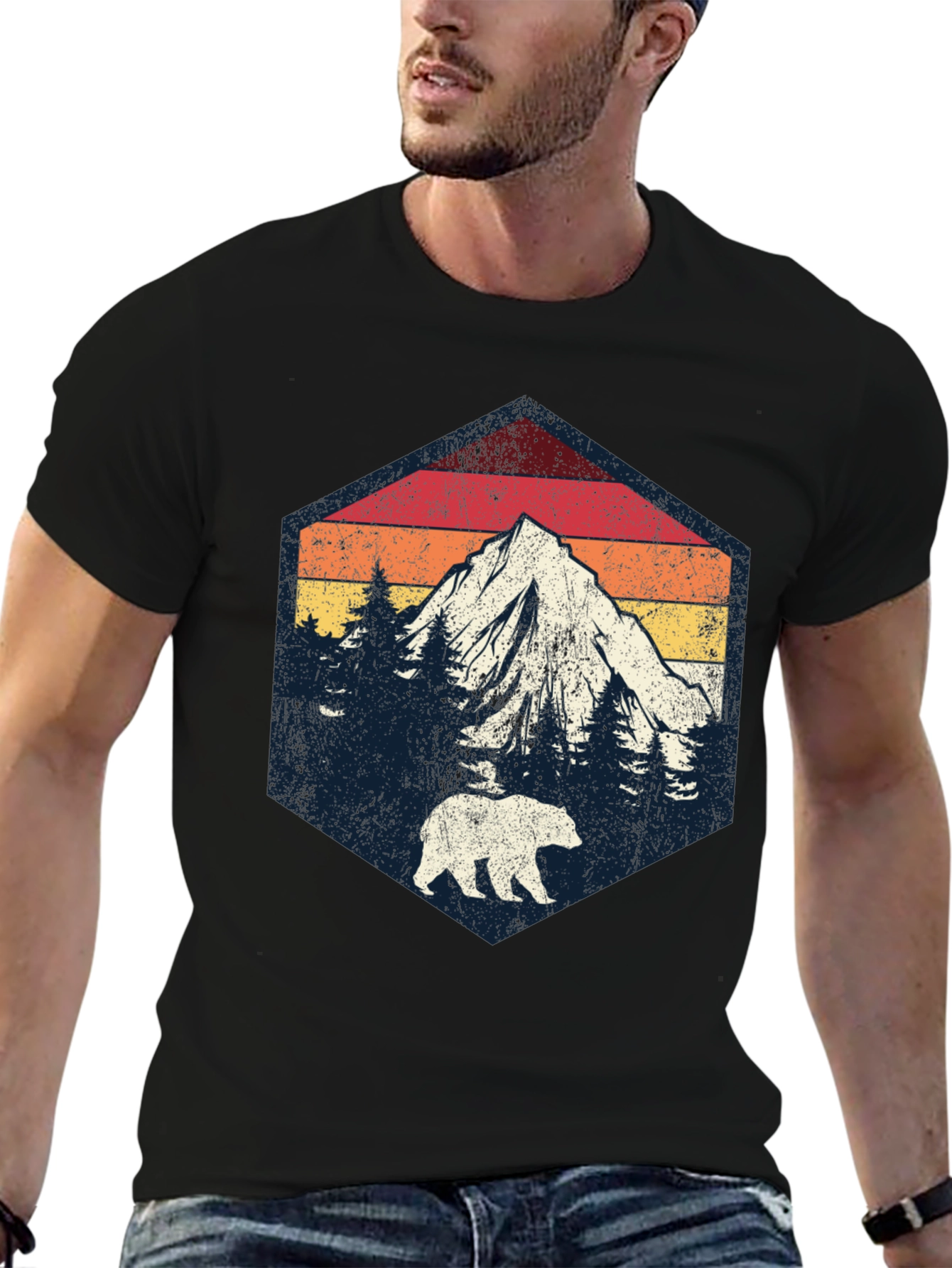 Retro Mountain Bear Graphic Tee
