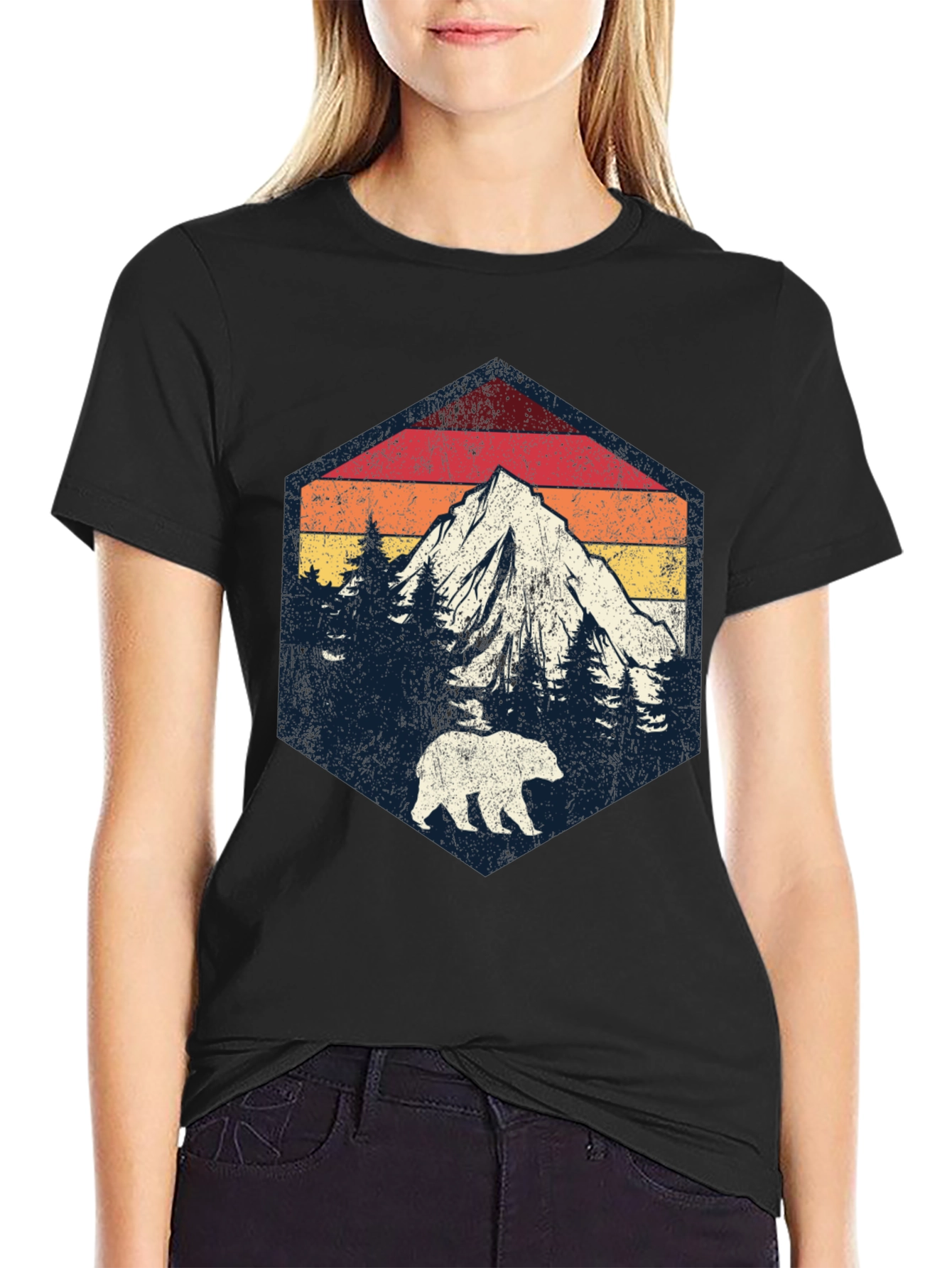 Retro Mountain Bear Graphic Tee