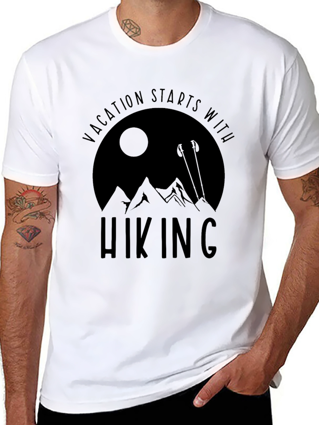 Vacation Hiking T-Shirt - Mountain Design